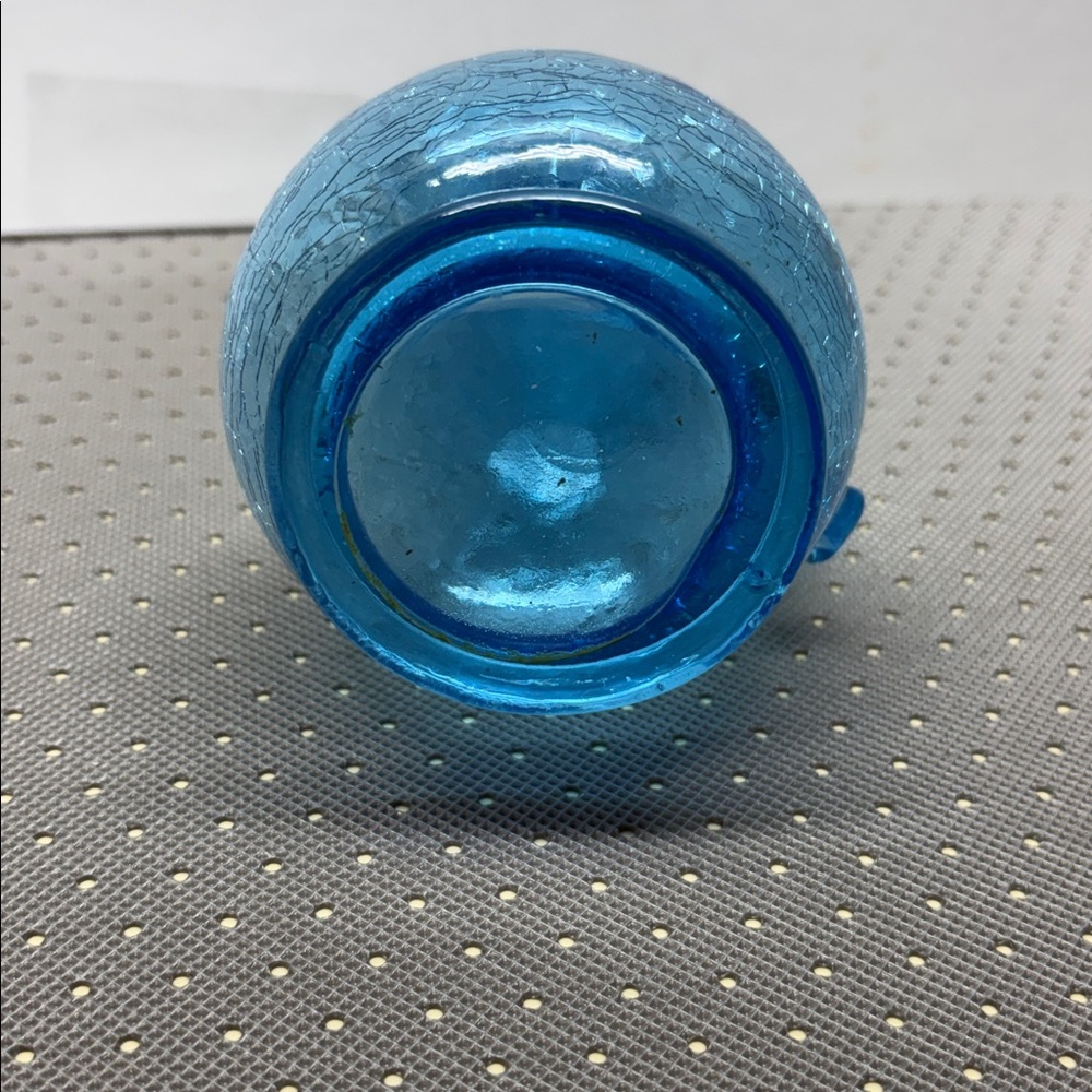 Blue Crackle Glass Pitcher - Picture 7 of 8